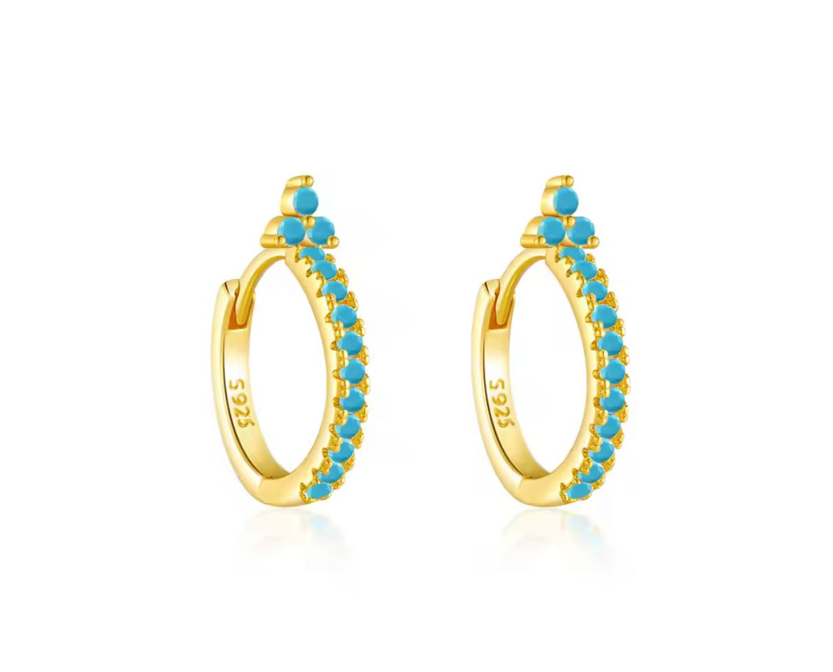 Turquoise 10mm Trinity Hoop