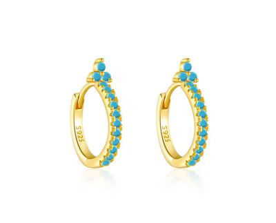 Turquoise 10mm Trinity Hoop