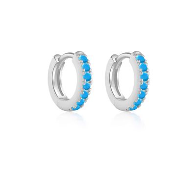 Turquoise 6.5mm Hoops