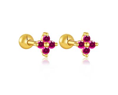 Rose Red Flower Earring