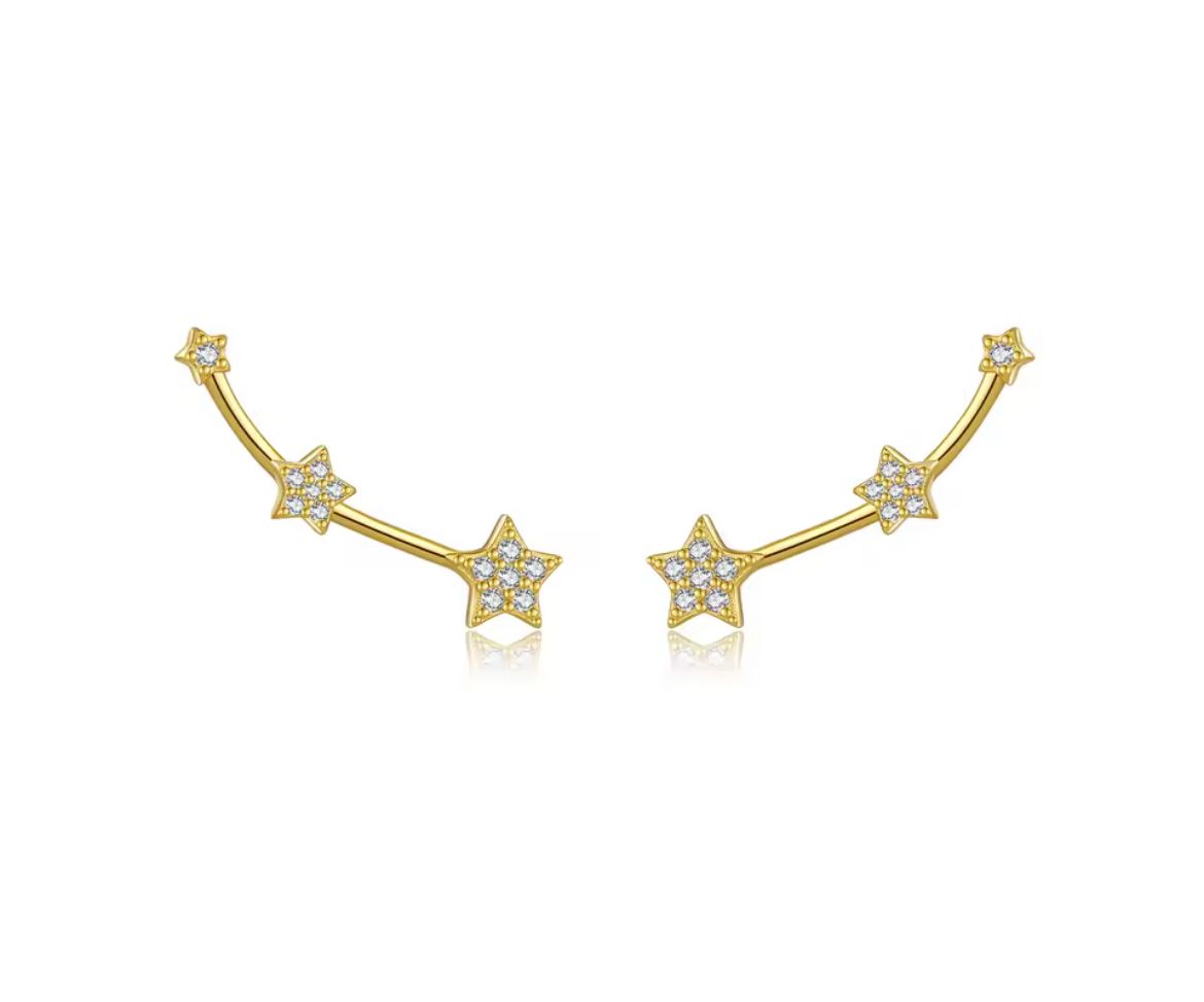Three Star Line Earring