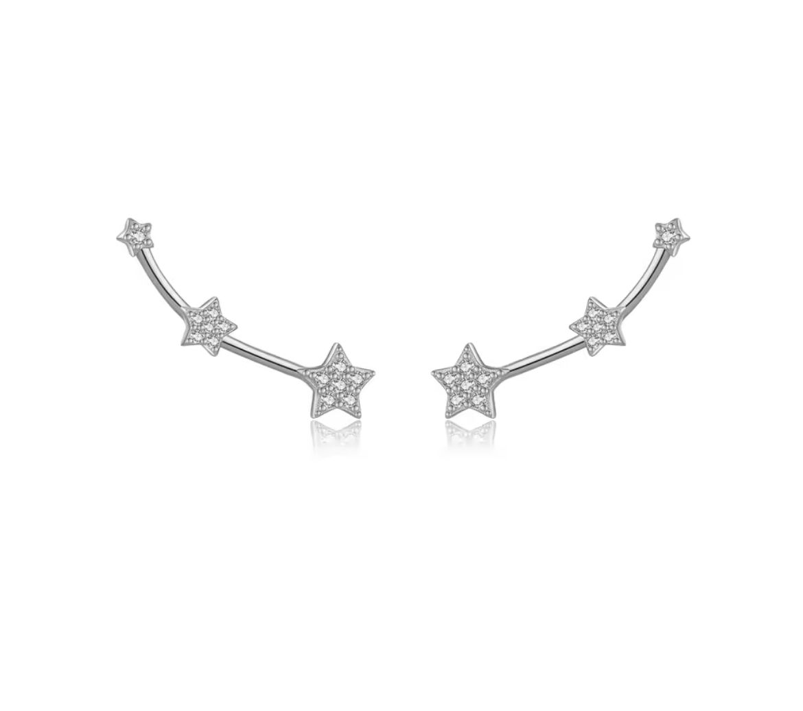 Three Star Line Earring