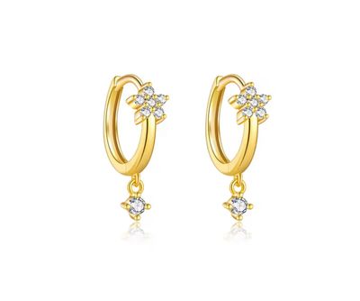 Flower Drop 8mm Hoops