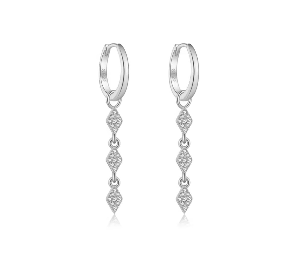 Diagonal Drop 8mm Hoops