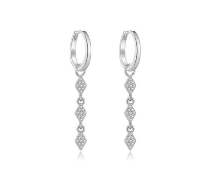 Diagonal Drop 8mm Hoops