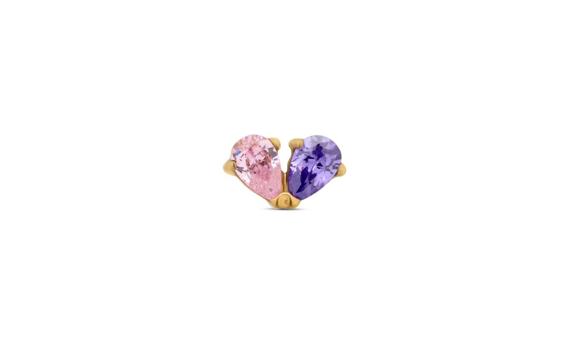 Titanium Amethyst Mini Heart Flatback