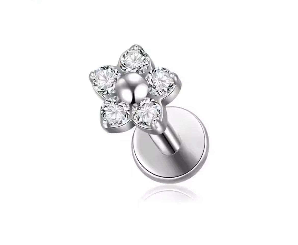 Titanium Mini Flower Flatback