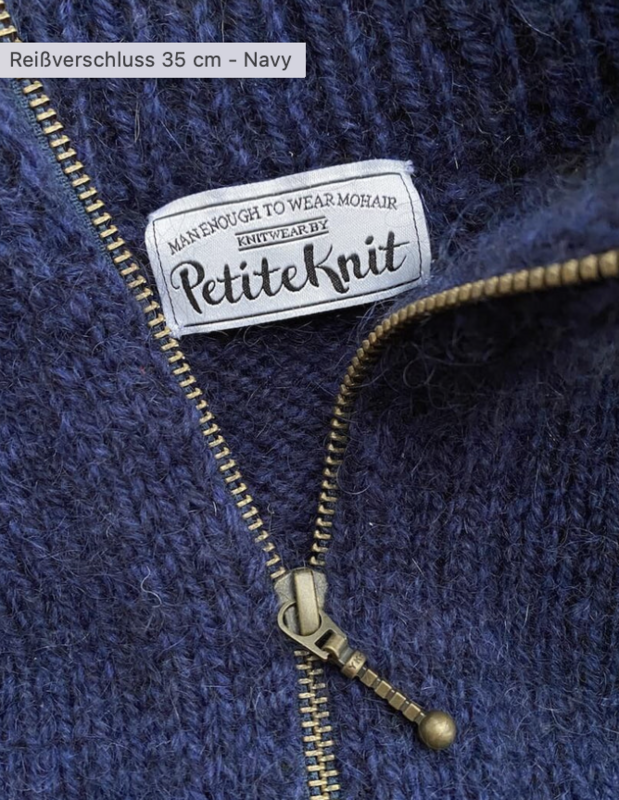 Reißverschluss 35cm, Navy, petite knit