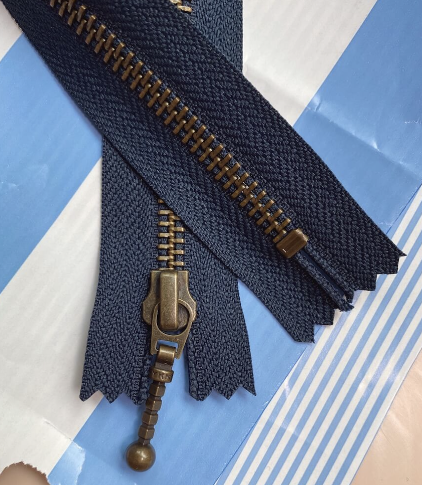 Reißverschluss 35cm, Navy, petite knit