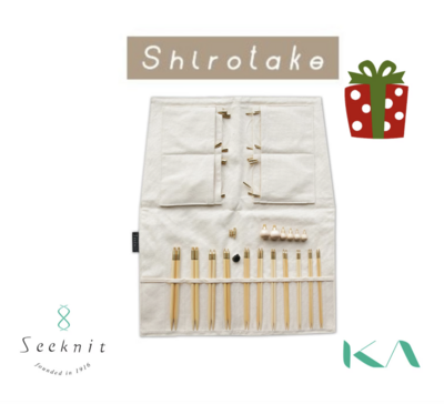 seeknit Shirotake Premium auswechselbare Rundstricknadeln mit Seilen (S,M,L) Set 11 Paar
