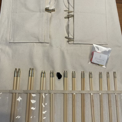 seeknit Shirotake Premium auswechselbare Rundstricknadeln mit Seilen (S,M,L) Set 11 Paar