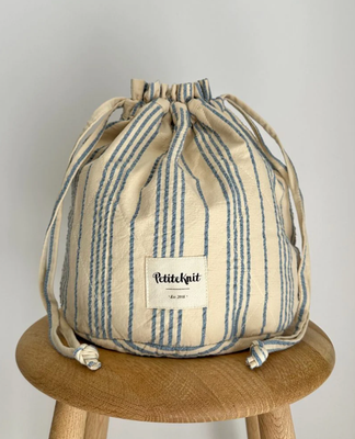 KNITTER'S PROJECT BAG - STRIPED SEERSUCKER KNITTER'S PROJECT BAG - STRIPED SEERSUCKER