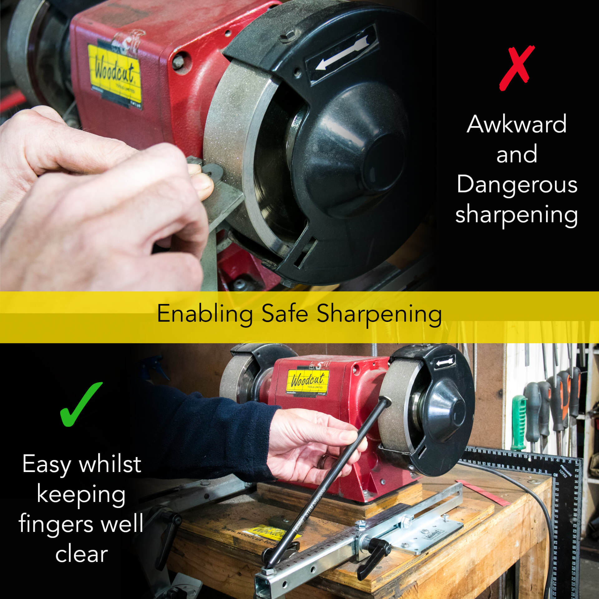 Tru-Grind Stem Sharpener for Cup, Disc and flat Scraper cutters