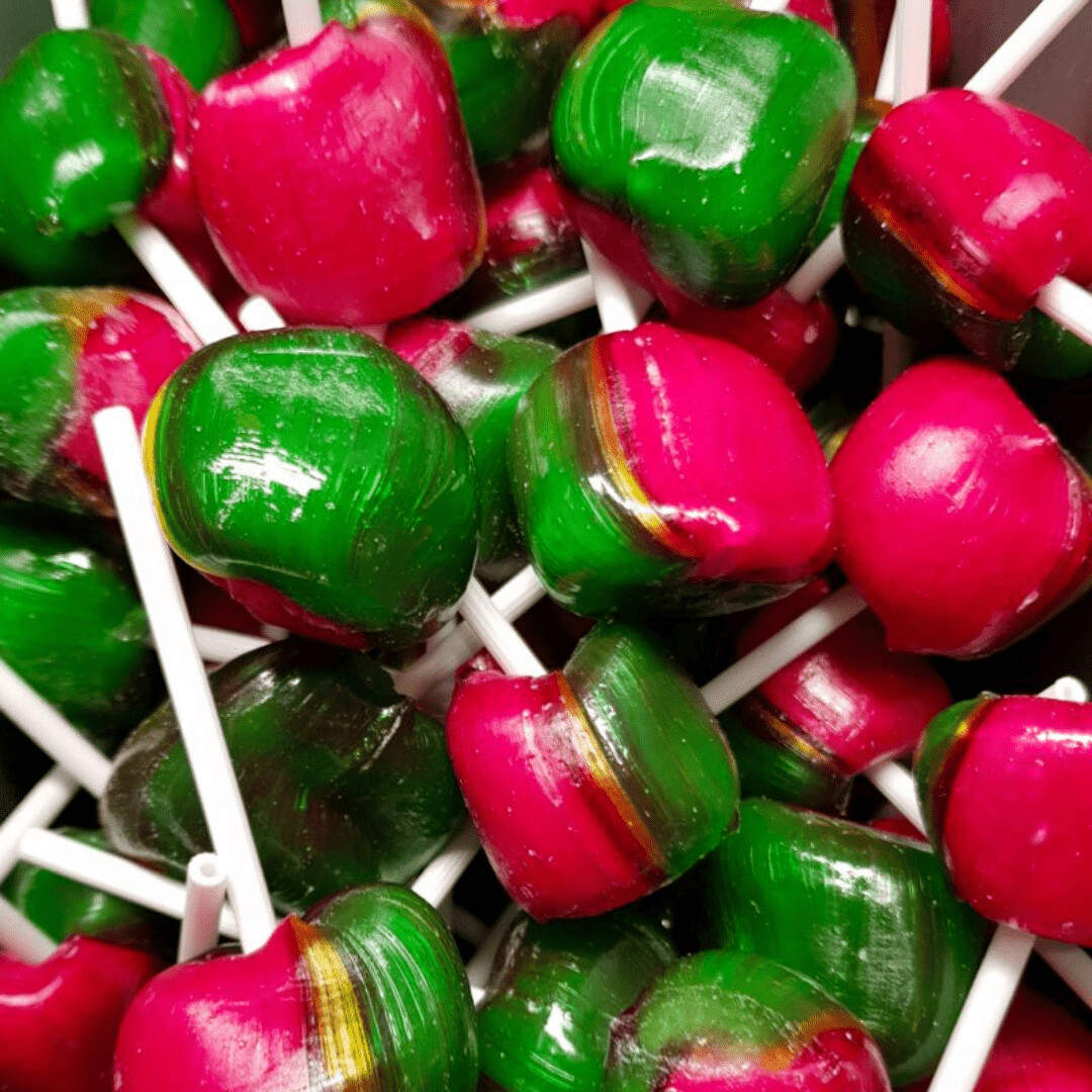 Rosy Apple Lollipops