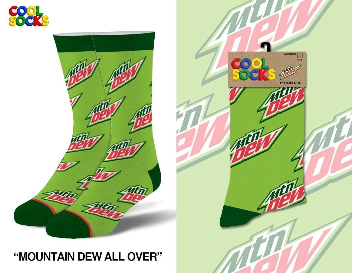 Adults Socks - Mountain Dew All Over