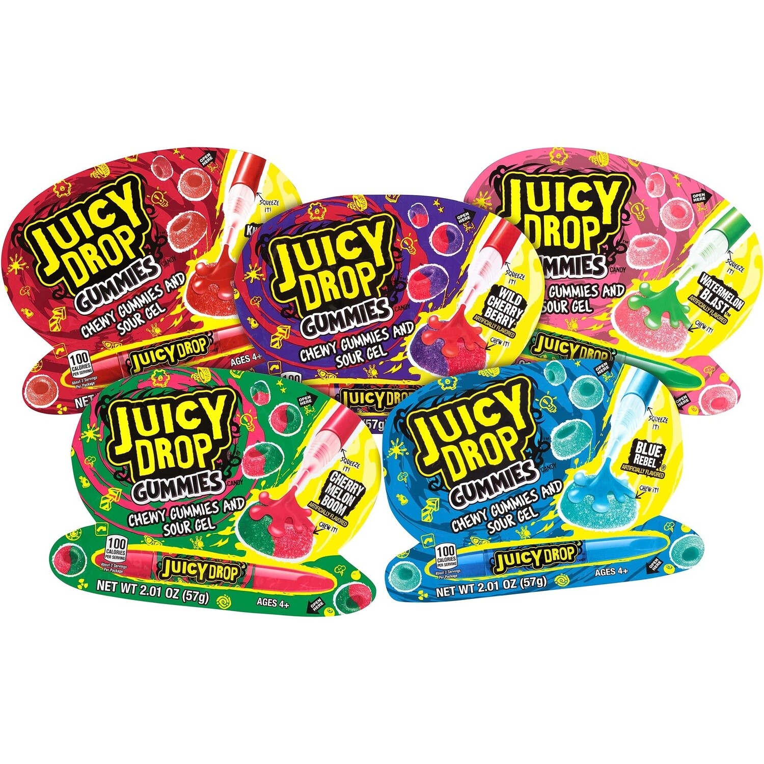 Juicy Drop Chewy Gummi &amp; Sour Gel 57g