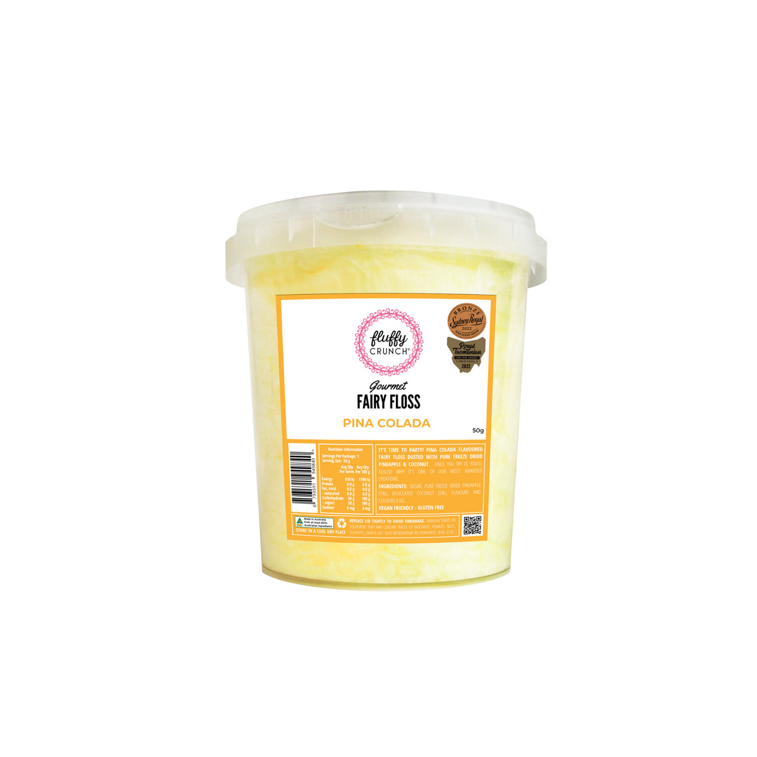 Gourmet Fairy Floss 50g - Pina Colada