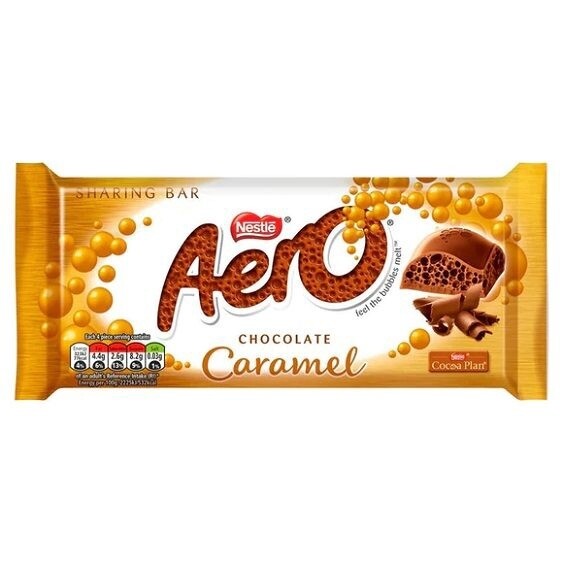UK Aero Chocolate Bar - Caramel 90g