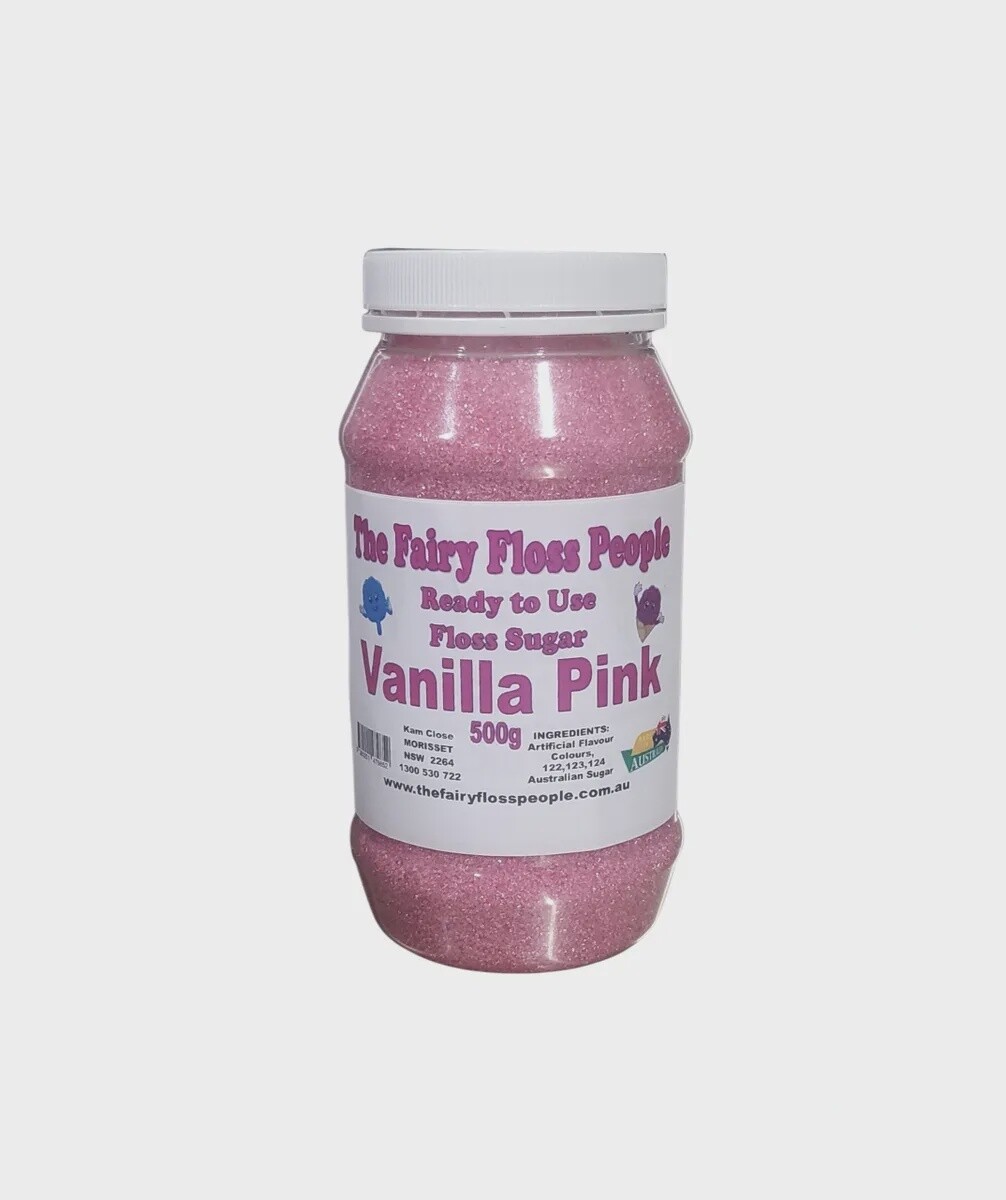 Fairy Floss Sugar 500g, Flavour: Vanilla Pink