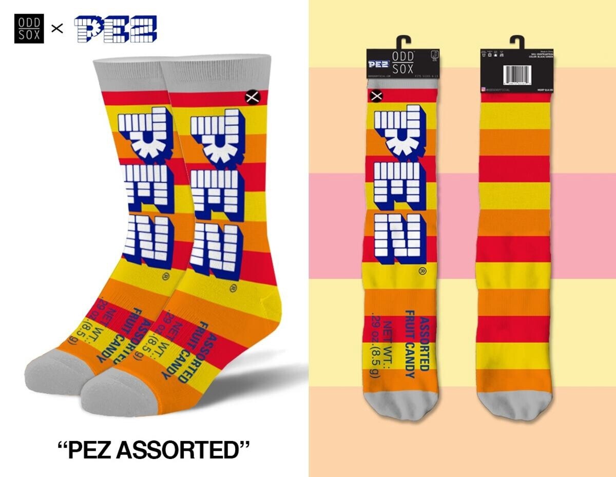 Adults Socks - Pez Assorted (Red Orange Yellow)