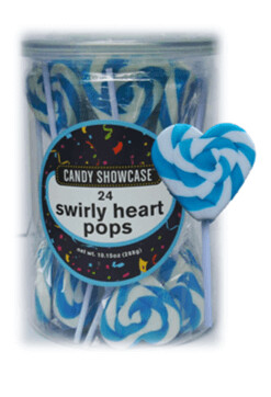 Small Swirl Pop (Heart) 288g (24pc x 12g), Colour: Blue