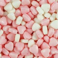 Coated Pink &amp; White Candy Heart 1kg