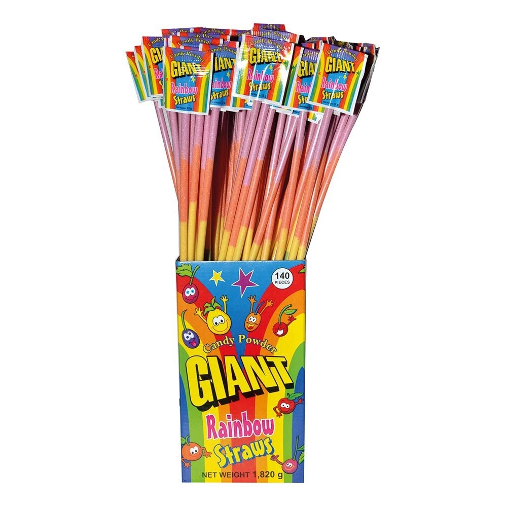 Giant Rainbow Straws 13g