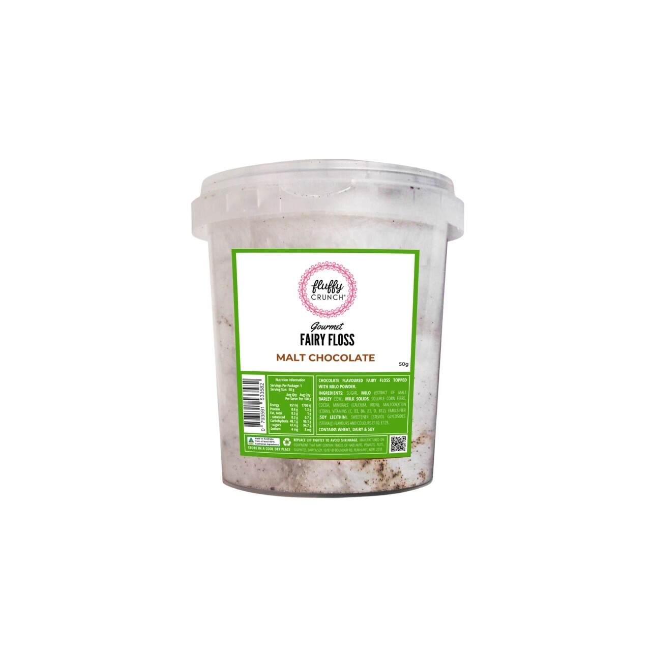 Gourmet Fairy Floss 50g - Malt Chocolate (Milo)