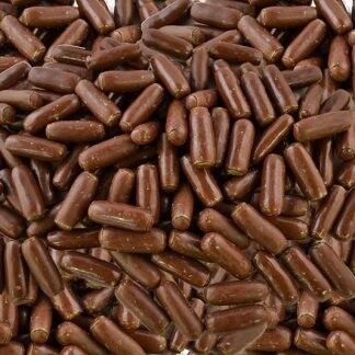 Chocolate Coated Licorice Bullets - Milk Choc, Size: 400g
