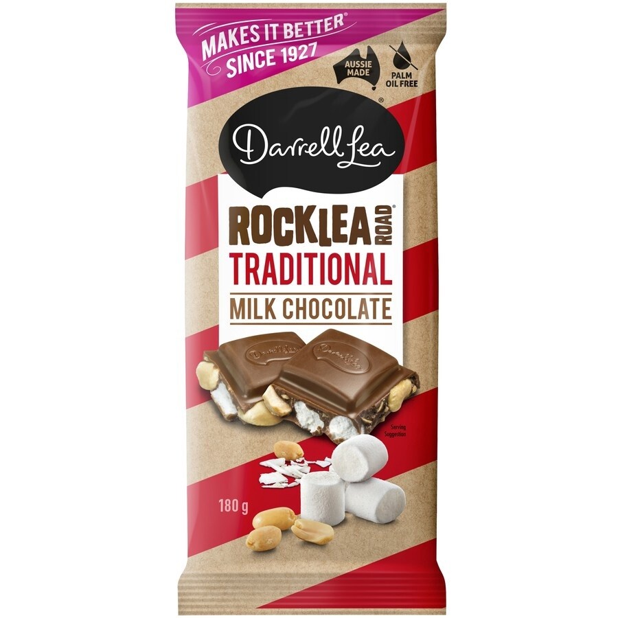 Darrell Lea Chocolate block - Milk Rocklea Road 180g (DNO)