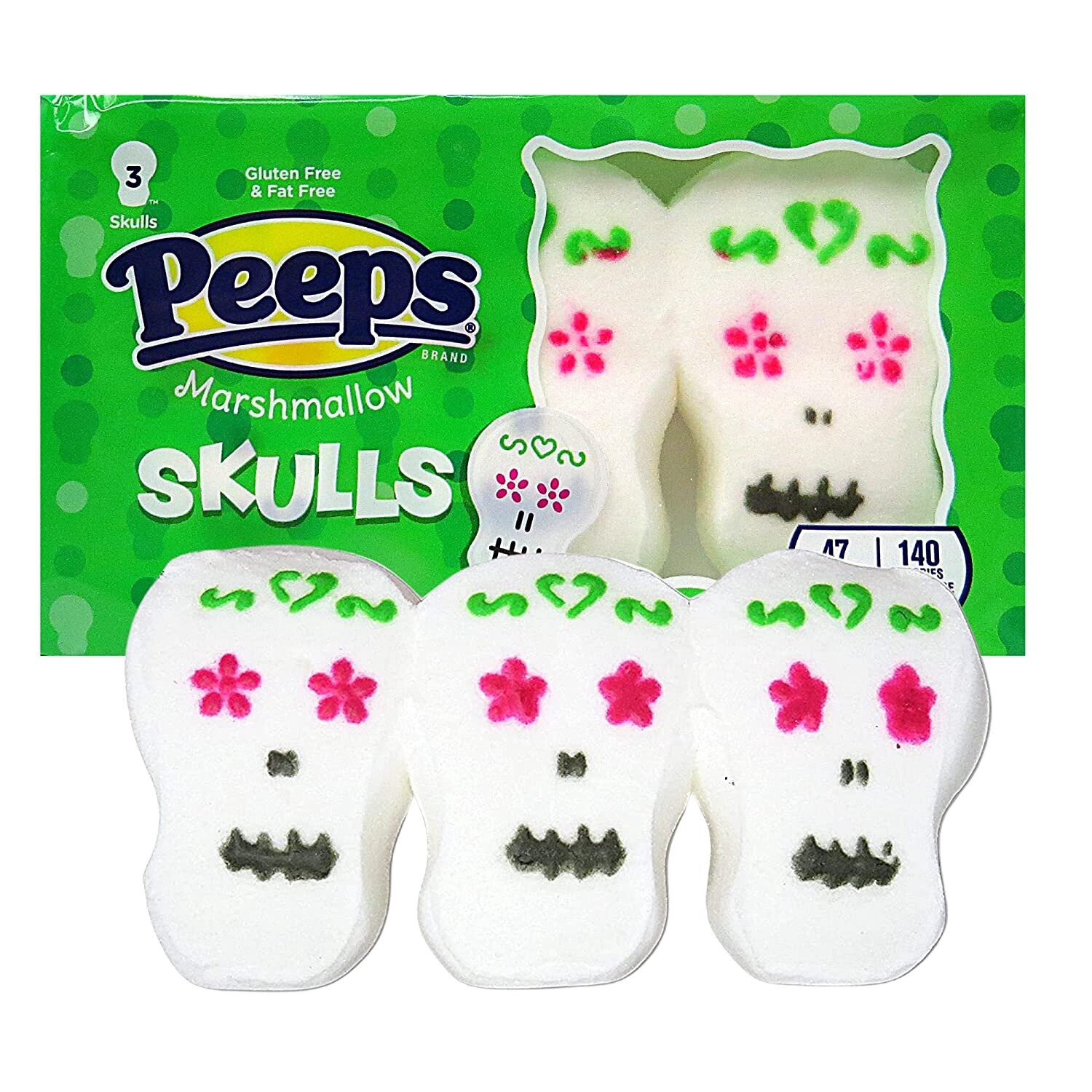 Peeps Halloween 3 piece, Flavour: Skulls