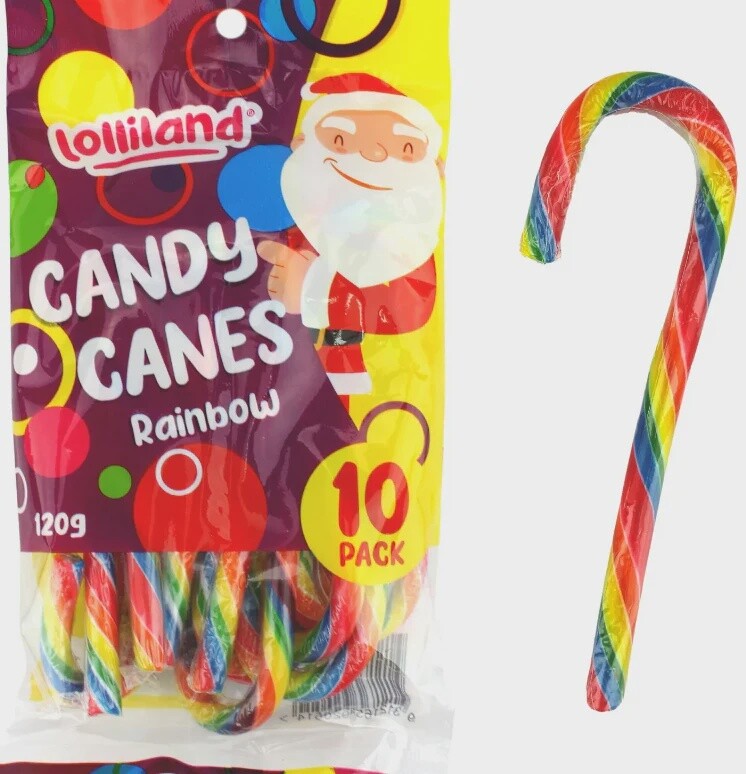 Rainbow Candy Canes 10pk (120g)
