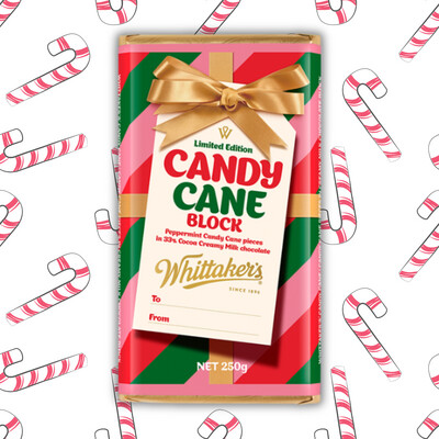 Limited Edition Candy Cane Chocolate Block 250g