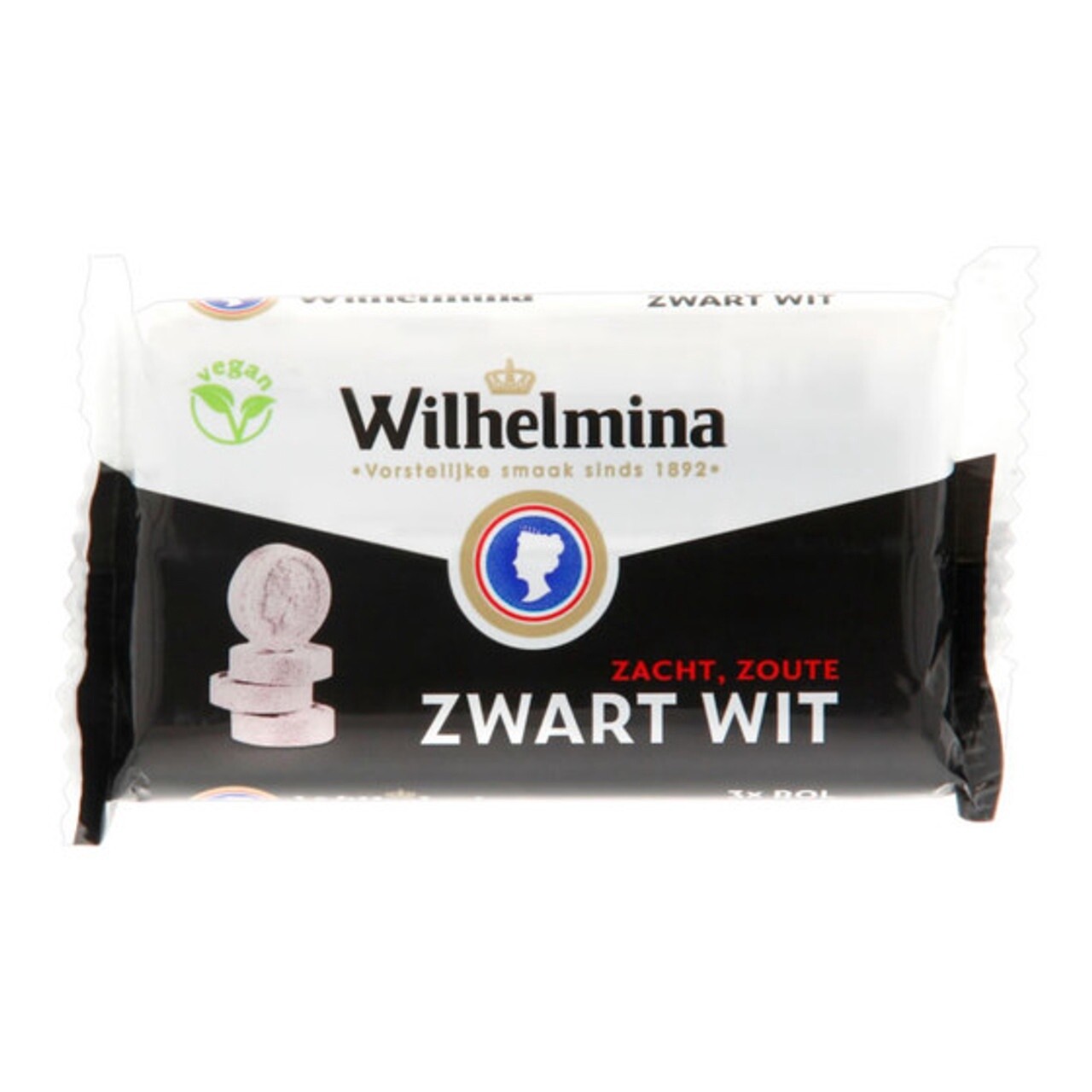 Wilhelmina Zwart Wit (Black &amp; White Pastilles) 3 x 39g