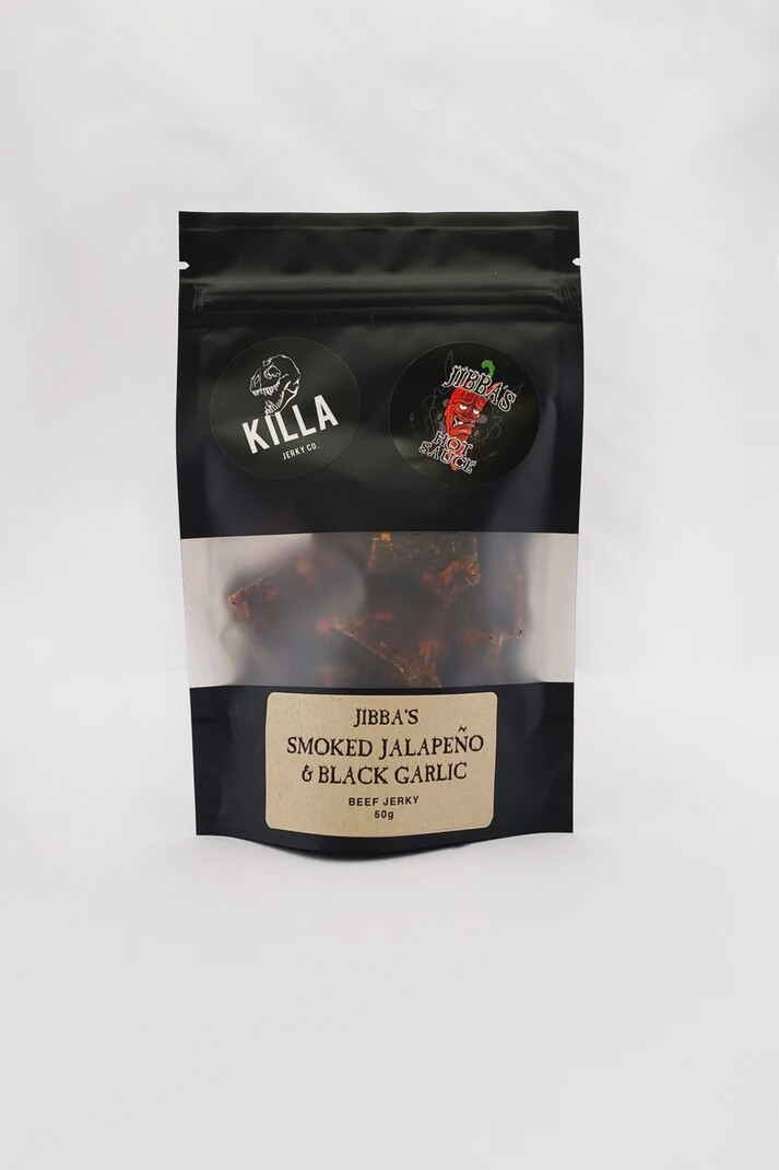 Smoked Jalapeno &amp; Black Garlic Jerky 50g