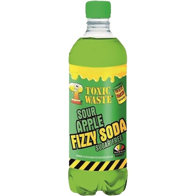 Toxic Waste Fizzy Soda 500ml - Sour Apple (Sugar Free)