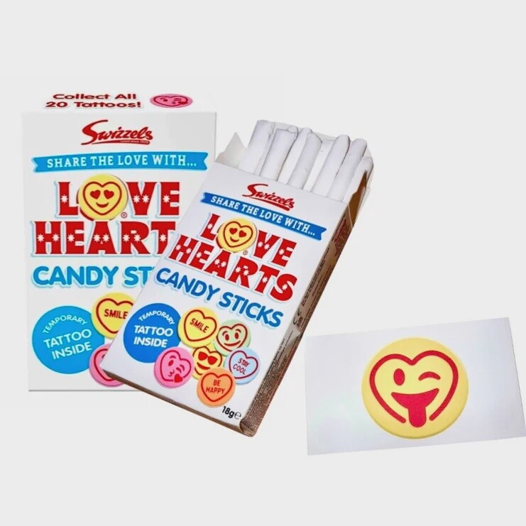 Love Hearts Candy Sticks 18g