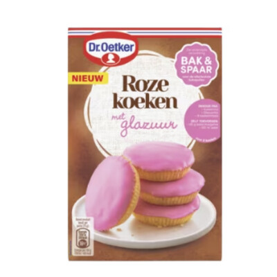Dr Oetker Roze Koeken baxmix (baking mix Dutch Glazed Pink Cakes) 420g