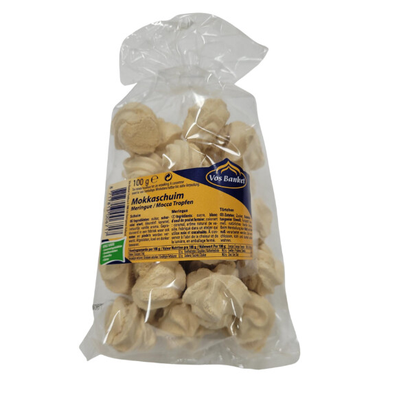 Vos Banket Mokkaschuim (Mocha Flavoured Meringues) 200g (DNO)
