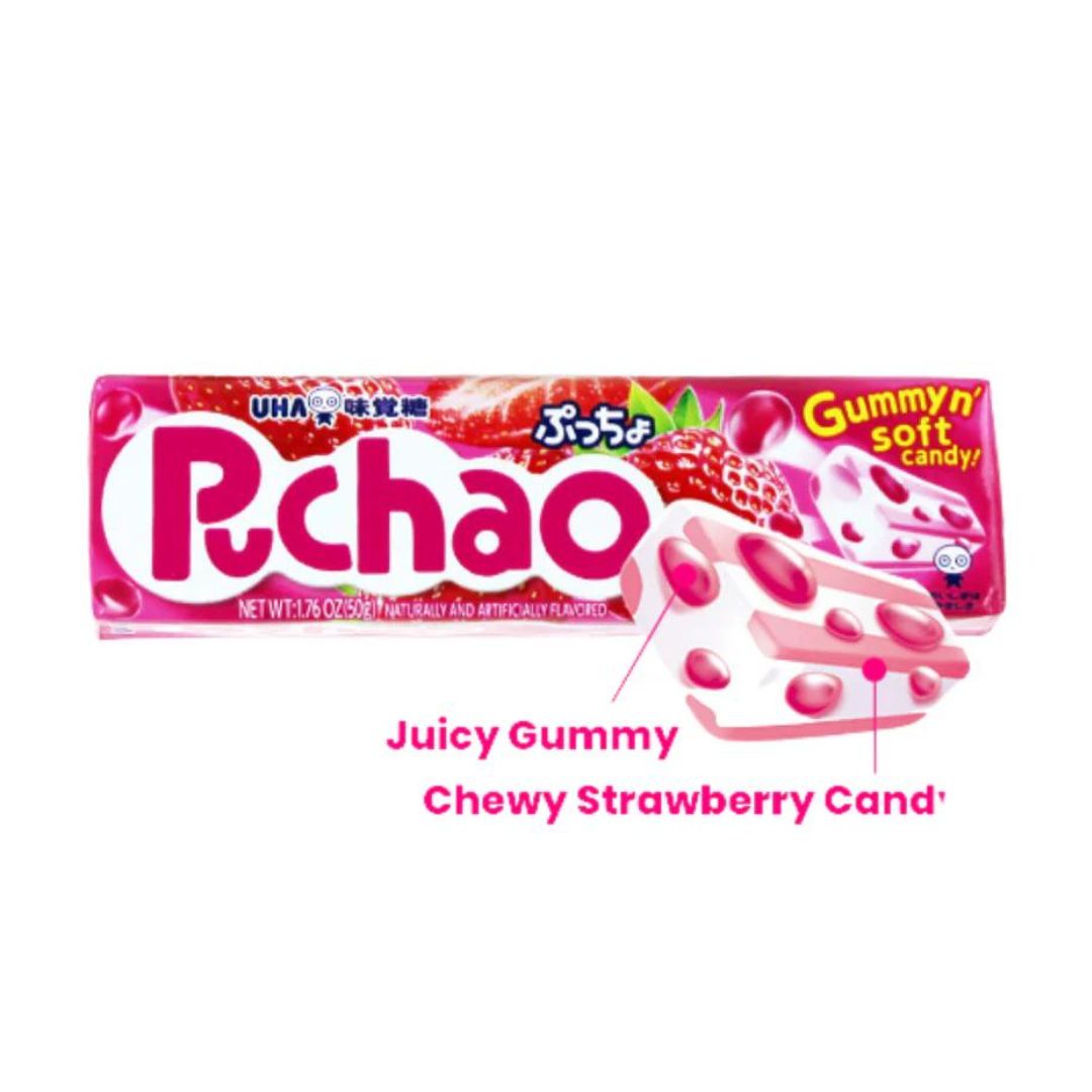 Japanese Puchao Gummi Candy 50g, Flavour: Strawberry
