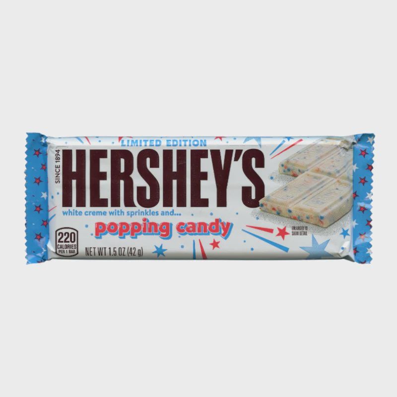 Hershey&#39;s Bar 41g - White Creme with Popping Candy