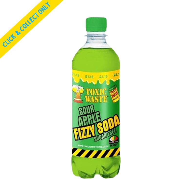 Toxic Waste Fizzy Soda 500ml - Sour Apple (Sugar Free)