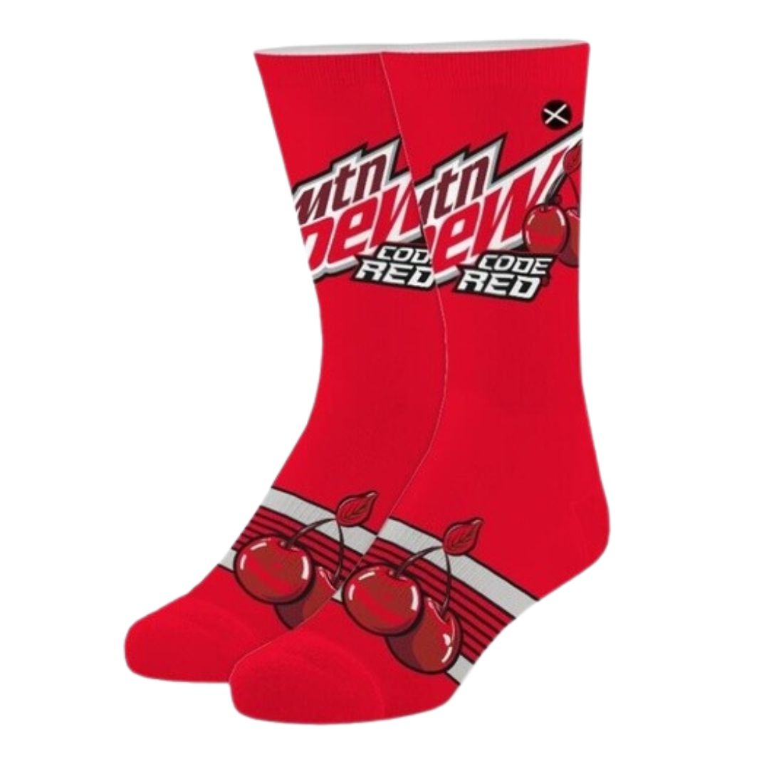 Adults Socks - Mountain Dew Code Red