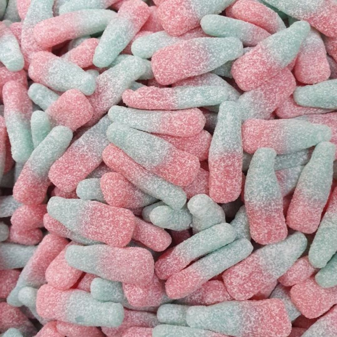 Bubblegum Bottles (UK) - Fizzy / Sour (Large Vegan)