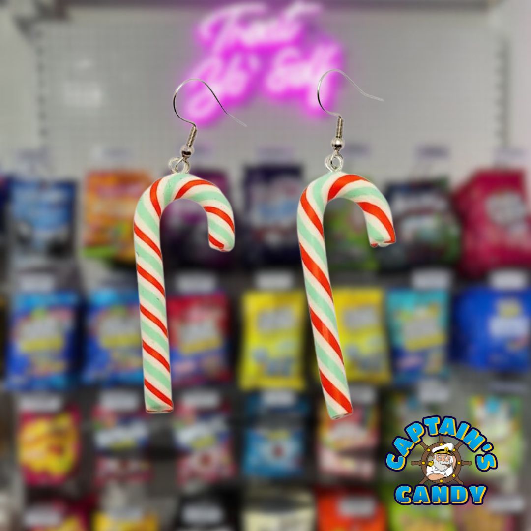 Earrings - Candy Cane - Red &amp; Green