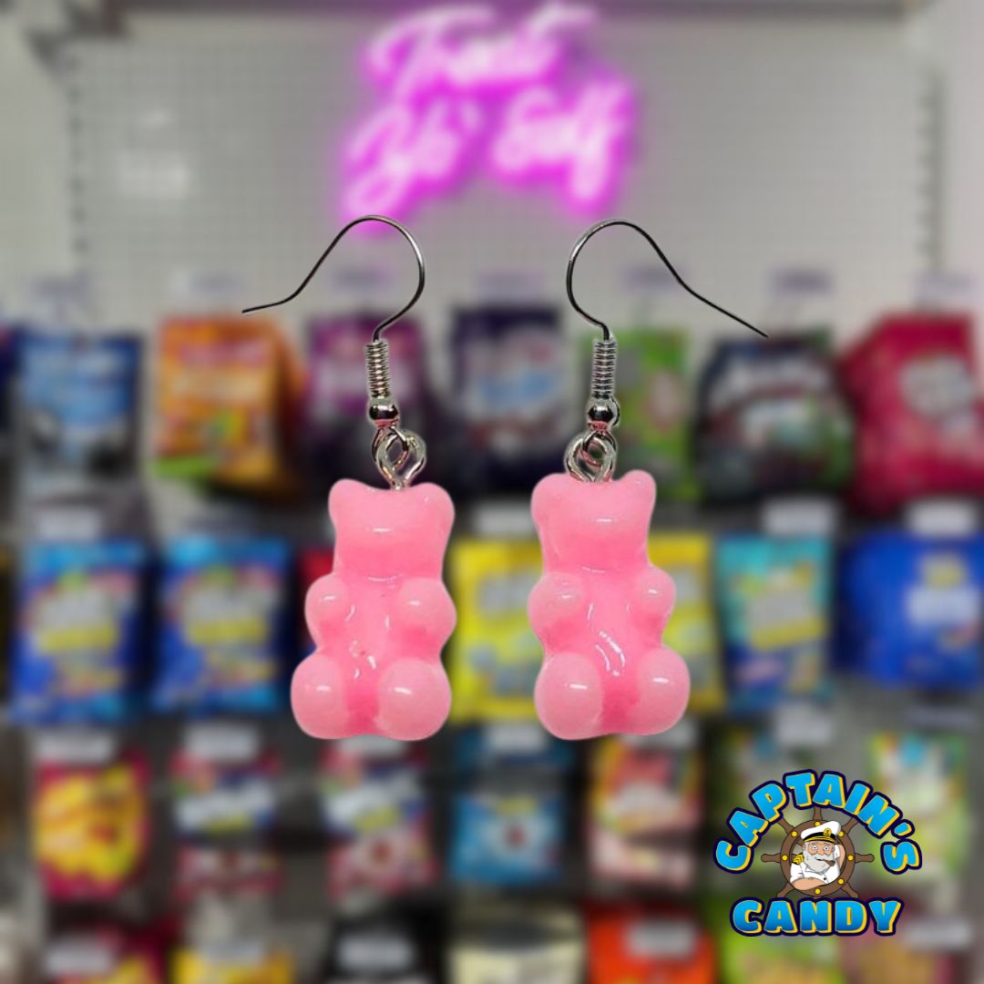 Earrings - Gummi Bear - Solid Pink