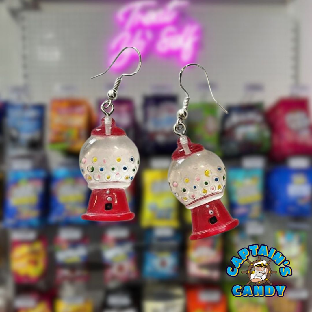 Earrings - Gumball Machine - Red