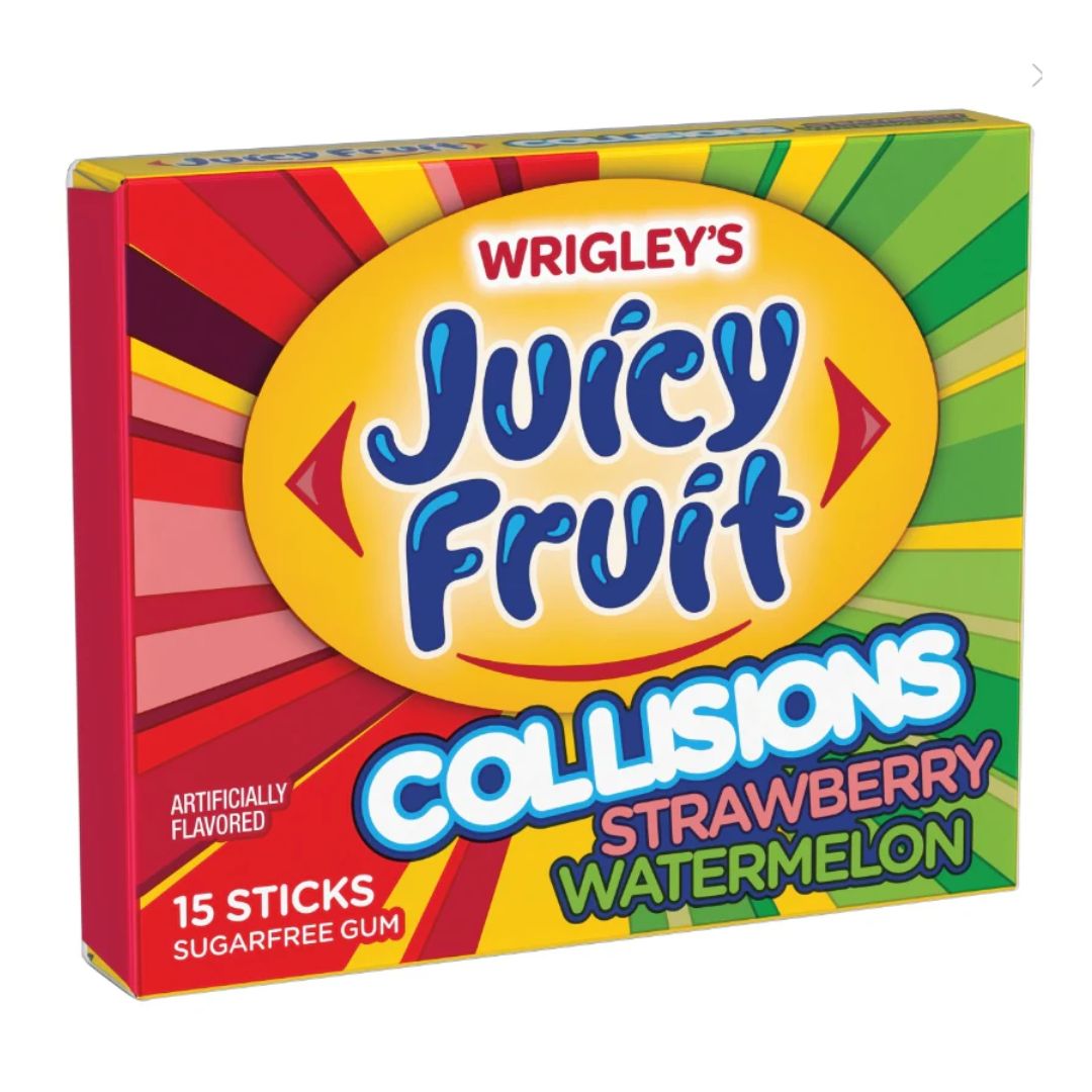 Wrigley&#39;s Juicy Fruit Collisions (Straw &amp; W&#39;melon) 15pc