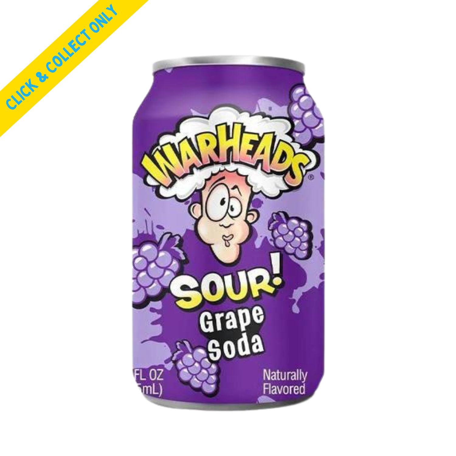 Warheads Sour Soda 355ml - Grape, Quantity: x 1