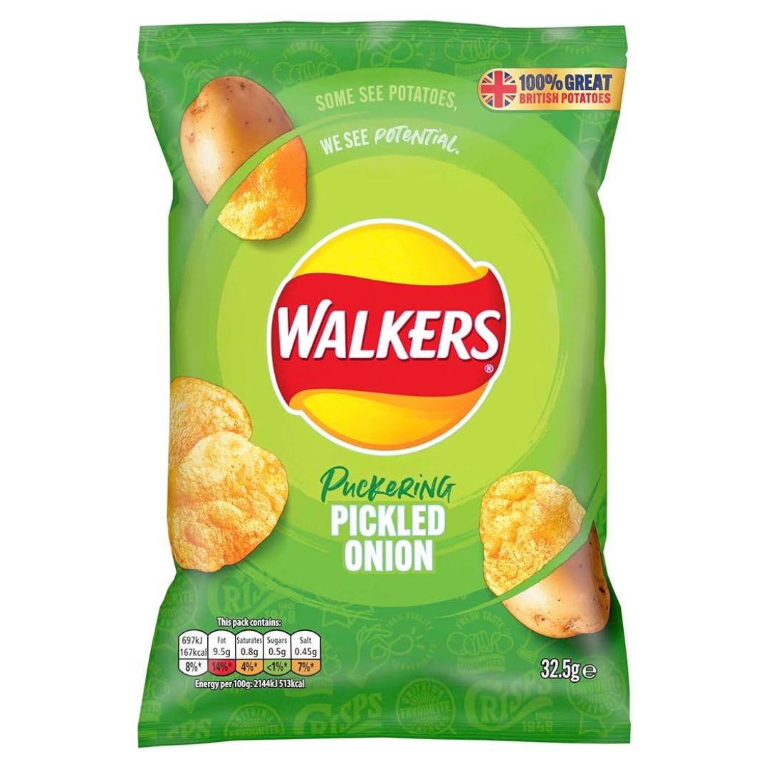 Walkers Pickled Onion Crisps 32.5g